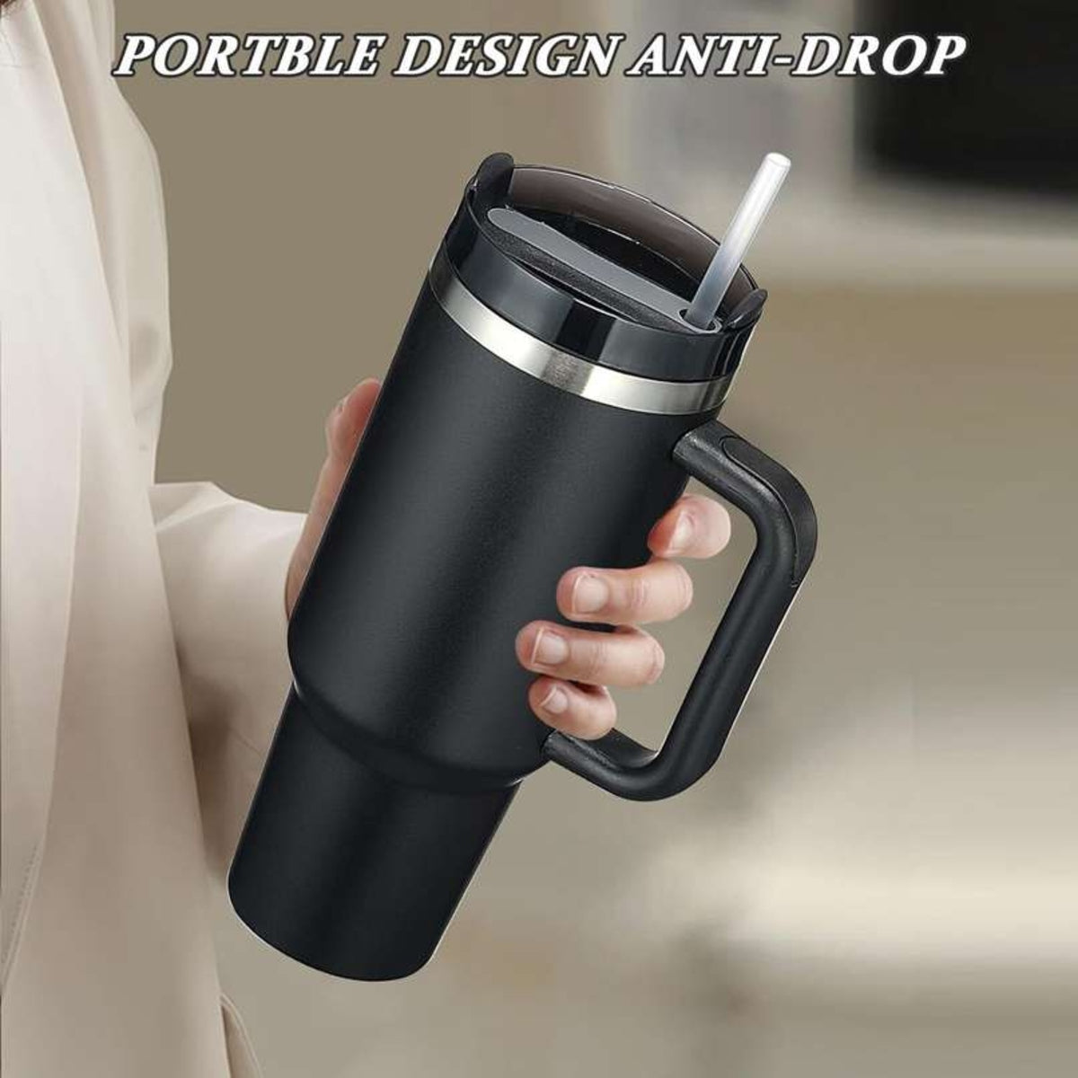 SHRINEX 1200ml Stainless Steel Tumbler Mug With Straw