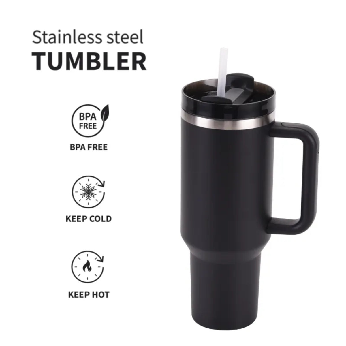 SHRINEX 1200ml Stainless Steel Tumbler Mug With Straw