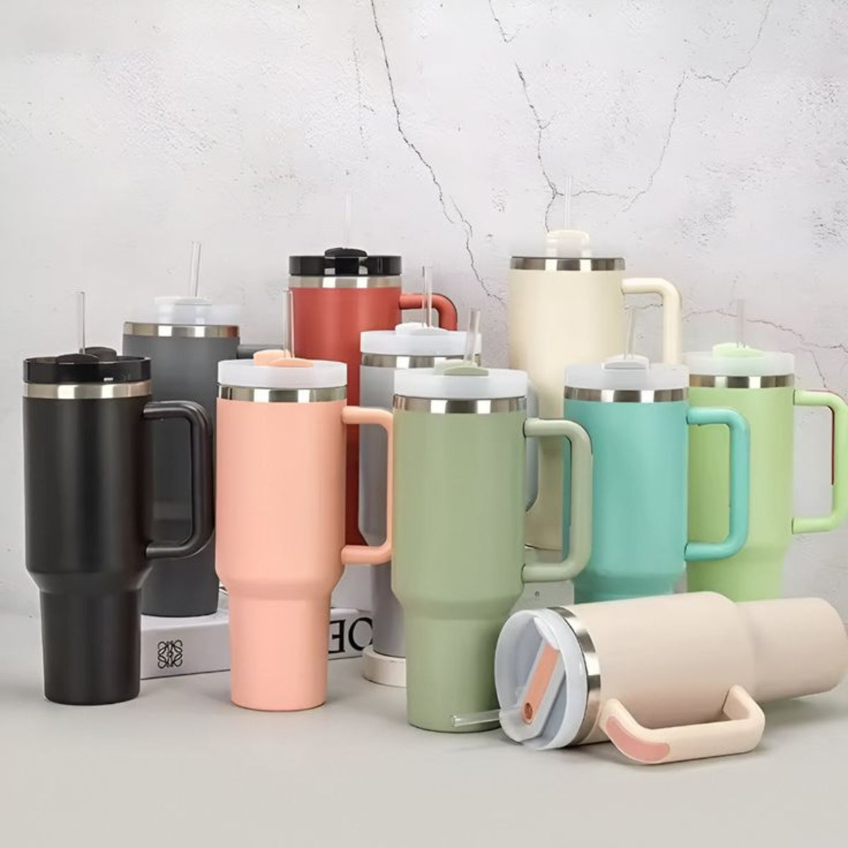 SHRINEX 1200ml Stainless Steel Tumbler Mug With Straw
