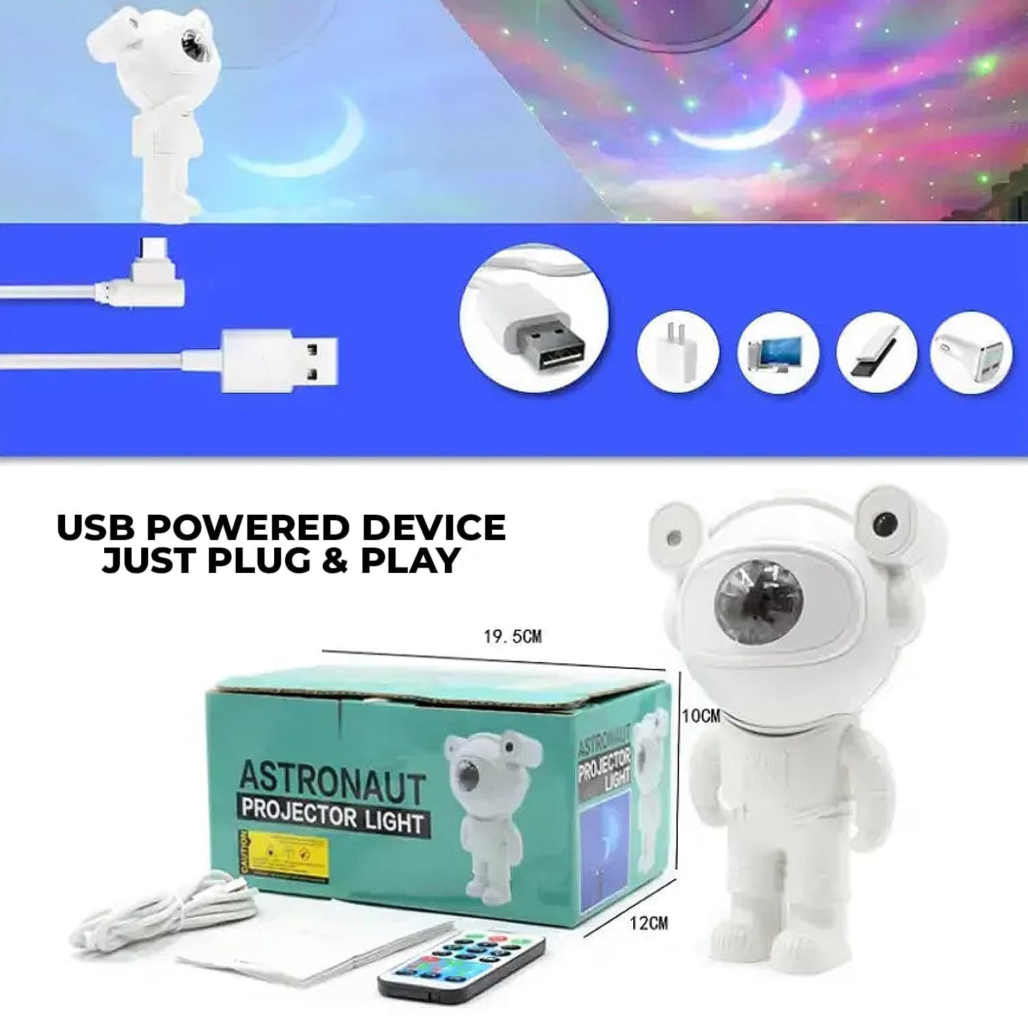 ASTRONAUT GALAXY PROJECTOR WITH SPEAKER 🔊