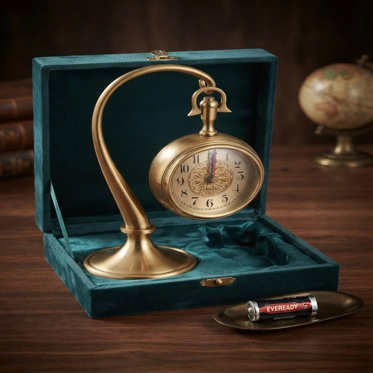 SHRINEX BRASS HANGING TABLE CLOCK