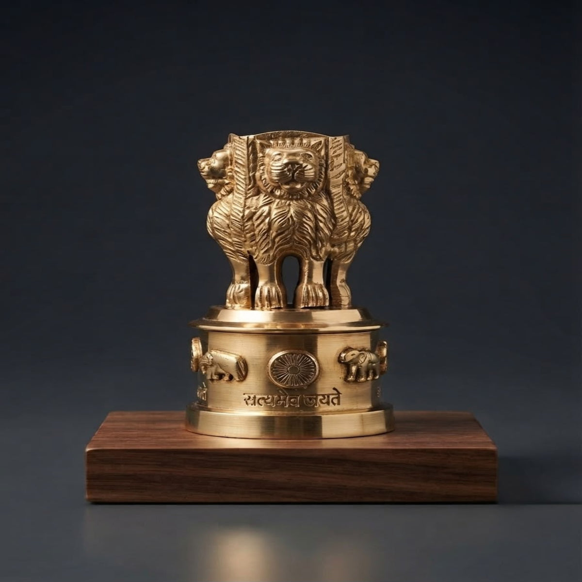 SHRINEX BRASS ASHOKA STAMB 5 INCH