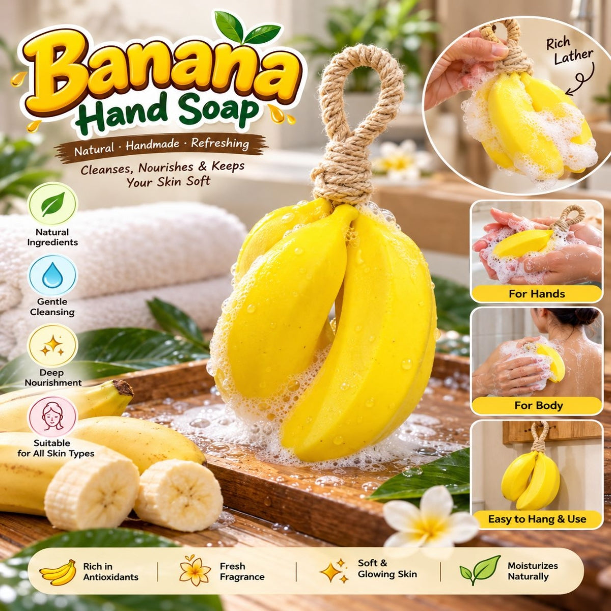 SHRINEX Banana Shape Hand Soap