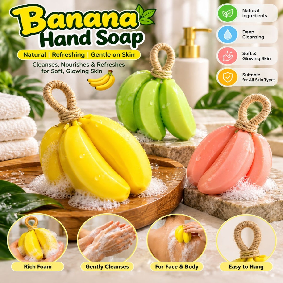 SHRINEX Banana Shape Hand Soap