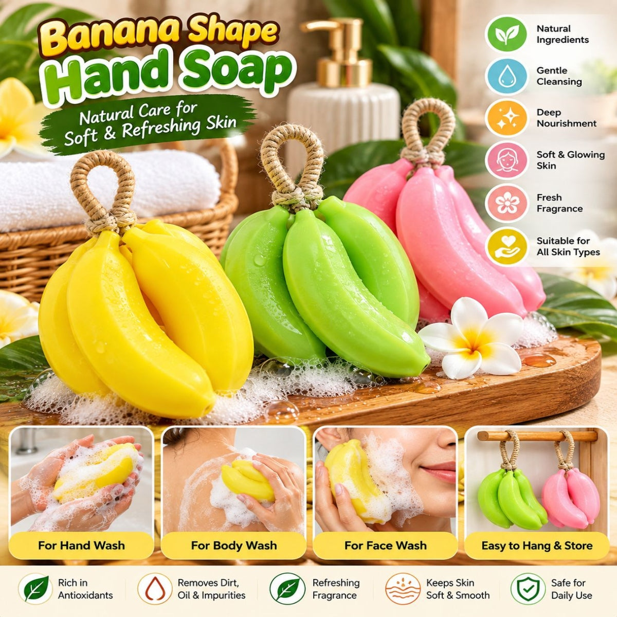 SHRINEX Banana Shape Hand Soap