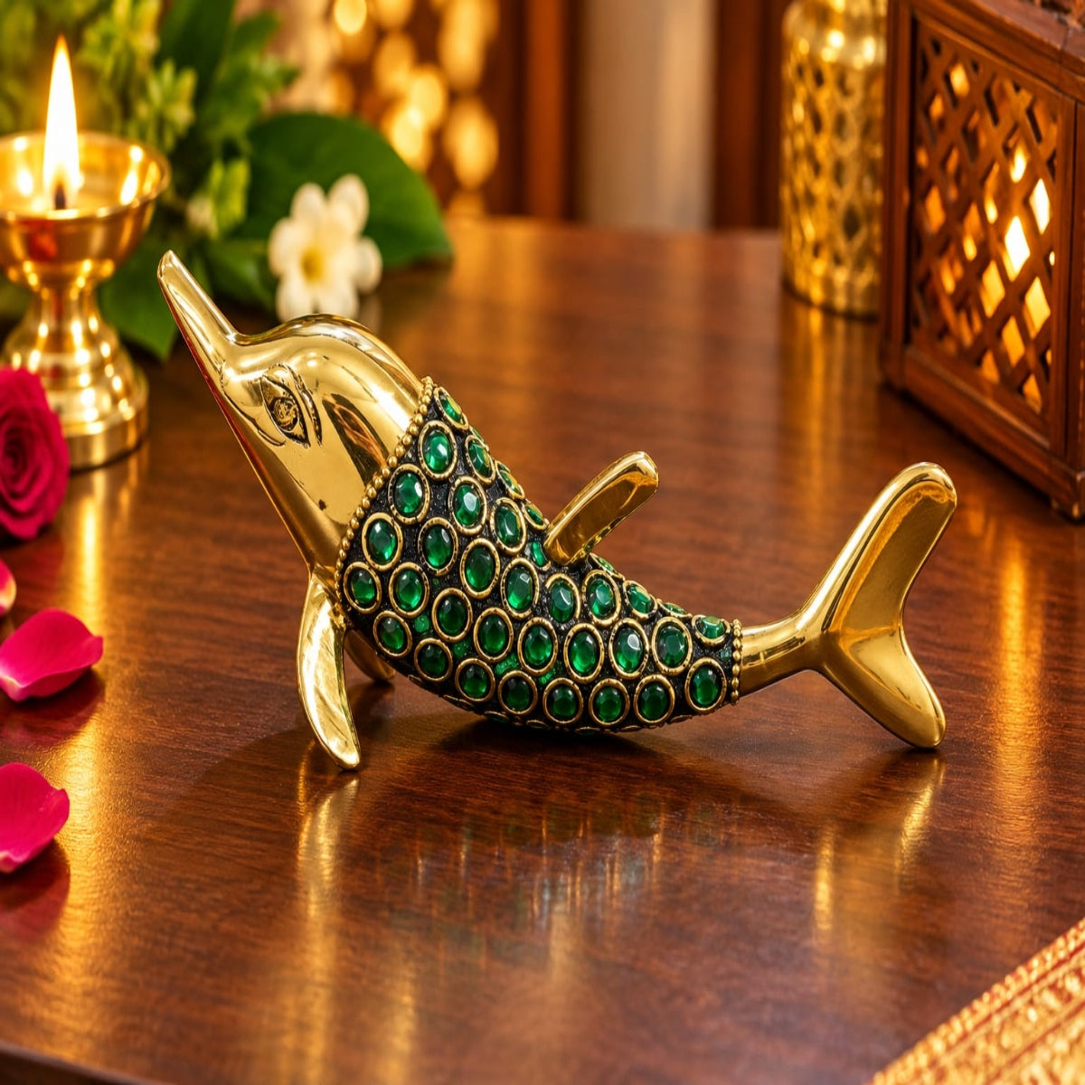 SHRINEX BRASS DOLPHIN FIGUIRINE