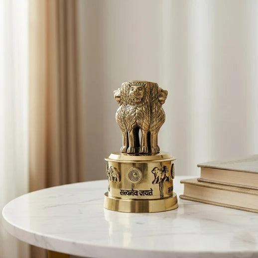 SHRINEX BRASS ASHOKA STAMB 5 INCH