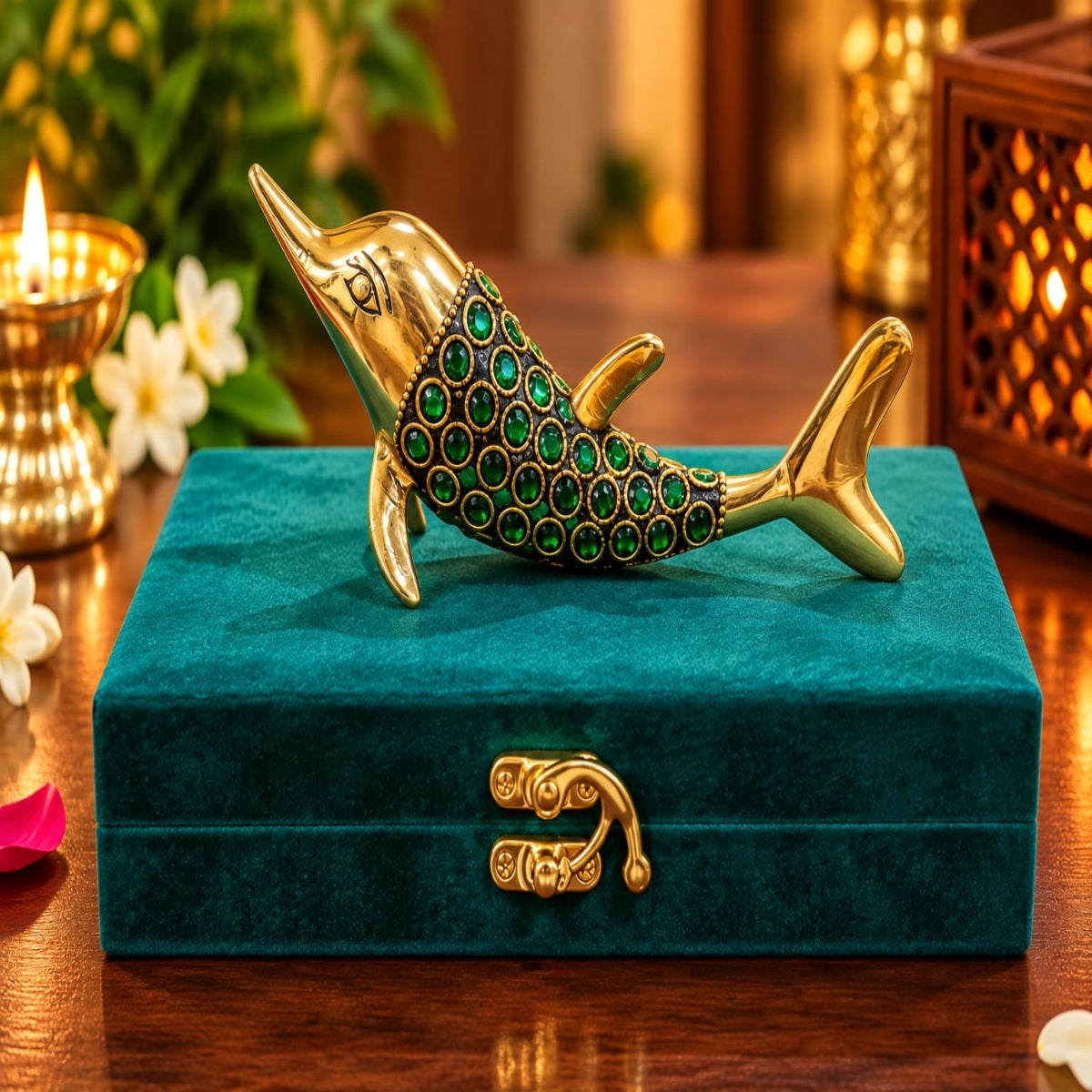 SHRINEX BRASS DOLPHIN FIGUIRINE