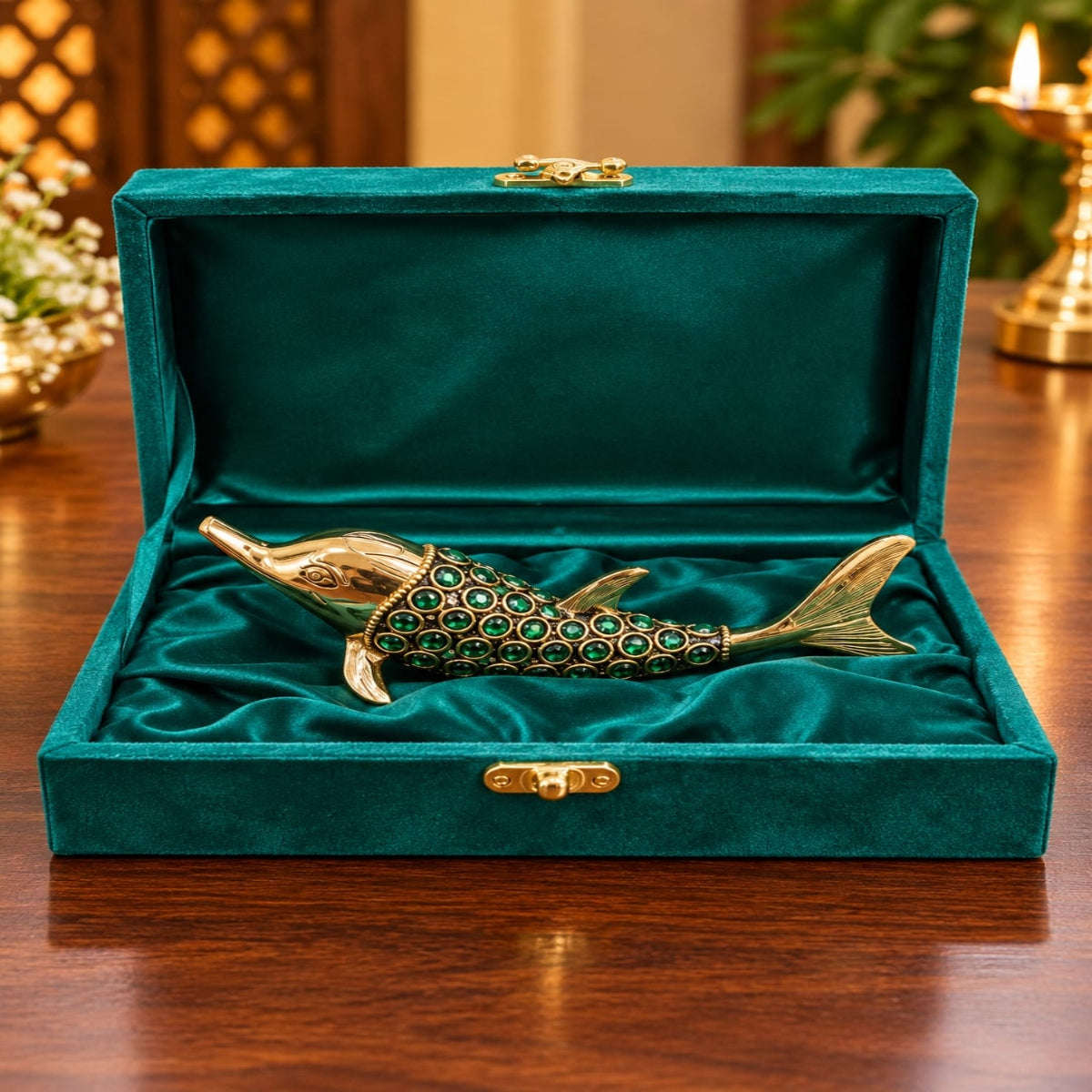 SHRINEX BRASS DOLPHIN FIGUIRINE