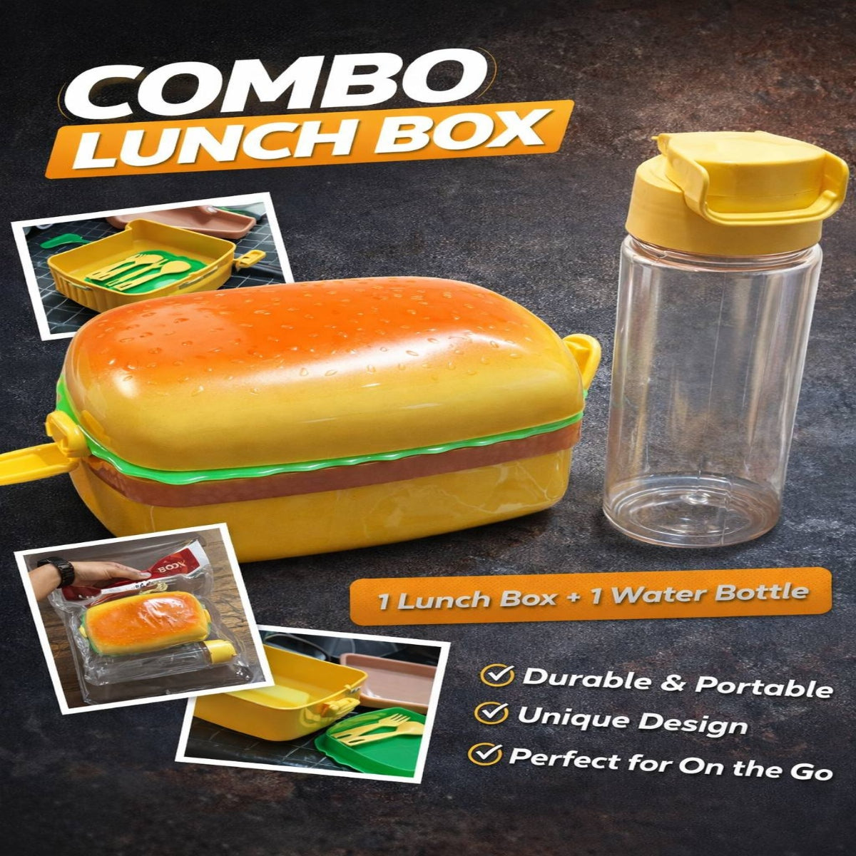 SHRINEX Combo Hamburger Kids Lunch Box