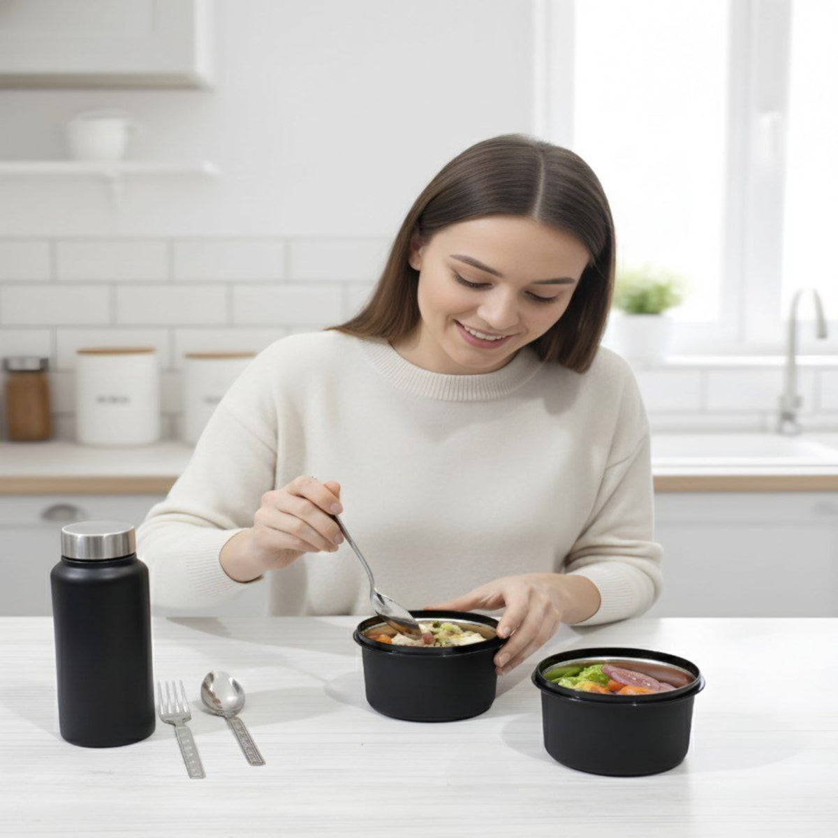 SHRINEX Food Port Stainless Steel Lunch Box Set