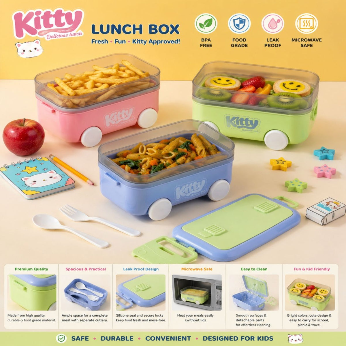 SHRINEX Kitty Fancy Plastic Lunch Box