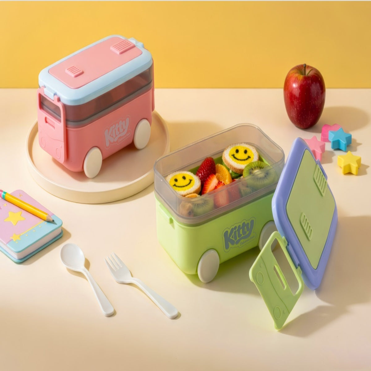 SHRINEX Kitty Fancy Plastic Lunch Box