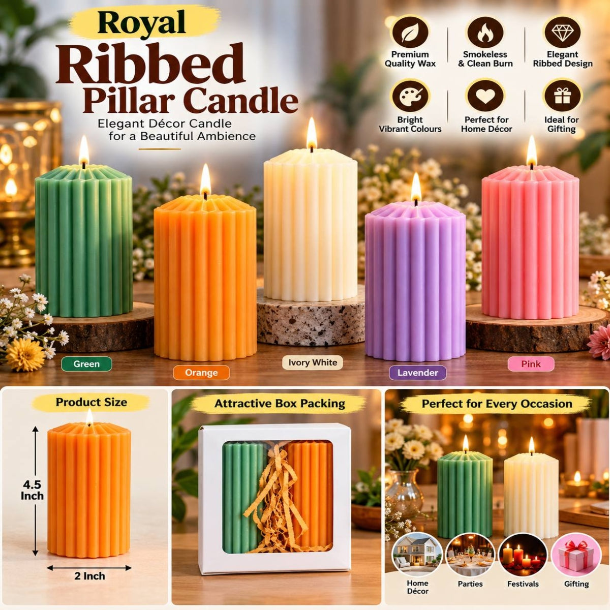 SHRINEX Long Round Pillar Candle