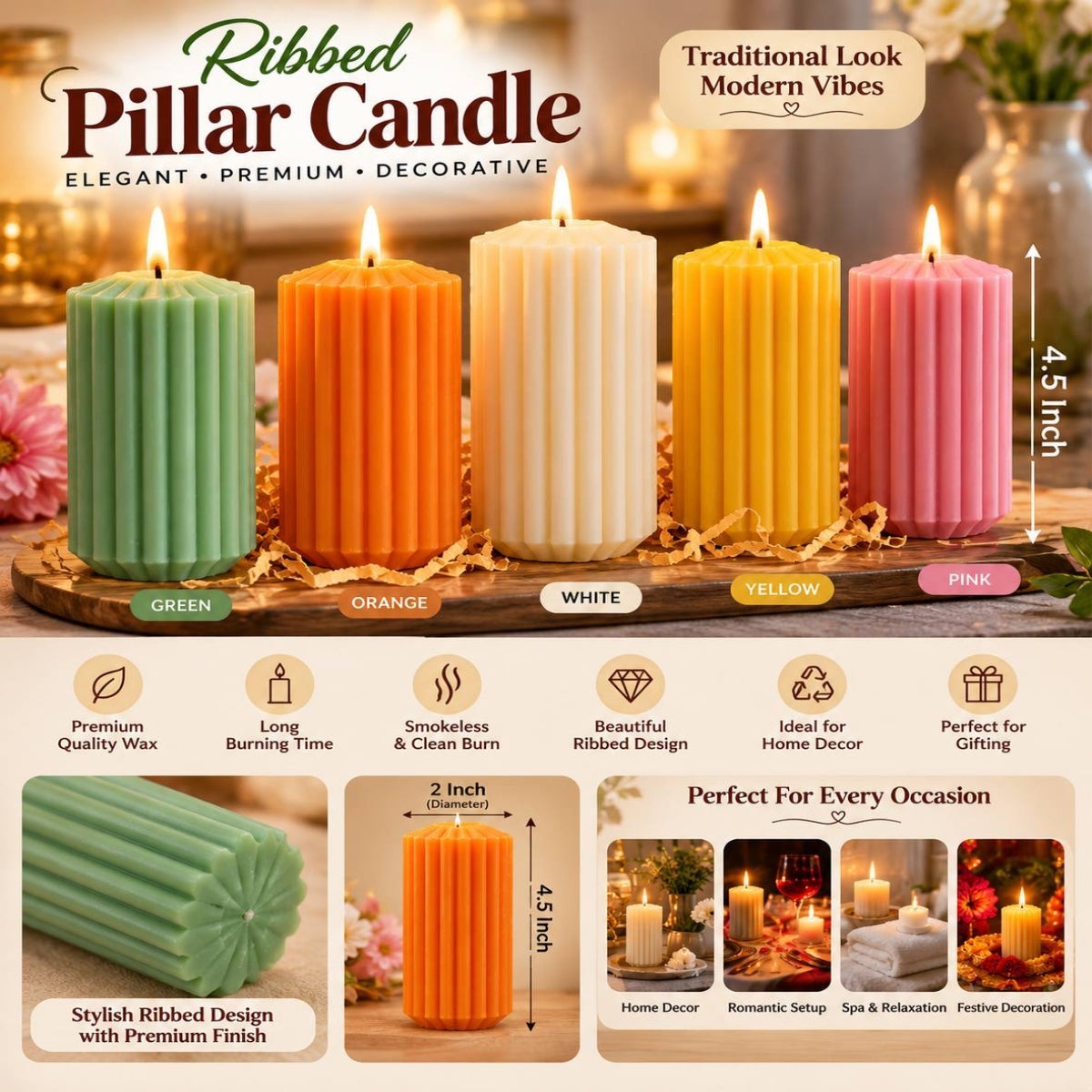 SHRINEX Long Round Pillar Candle