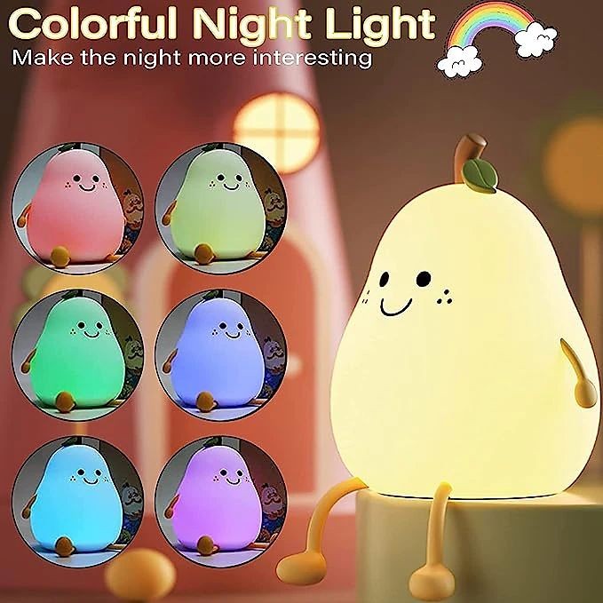 Cute Silicon Pear Multi Color Lamp