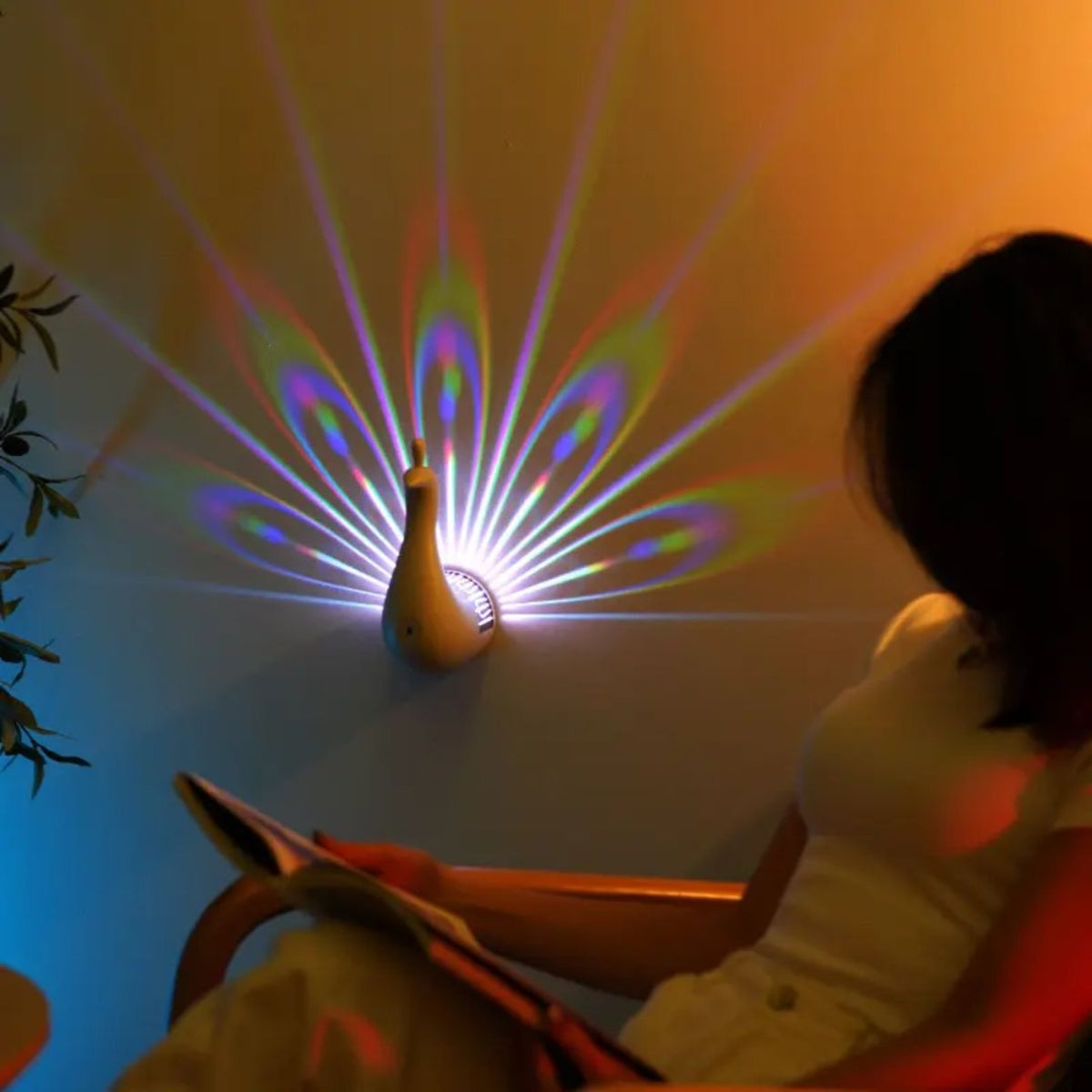 SHRINEX Peacock Projector Wireless Led Lamp