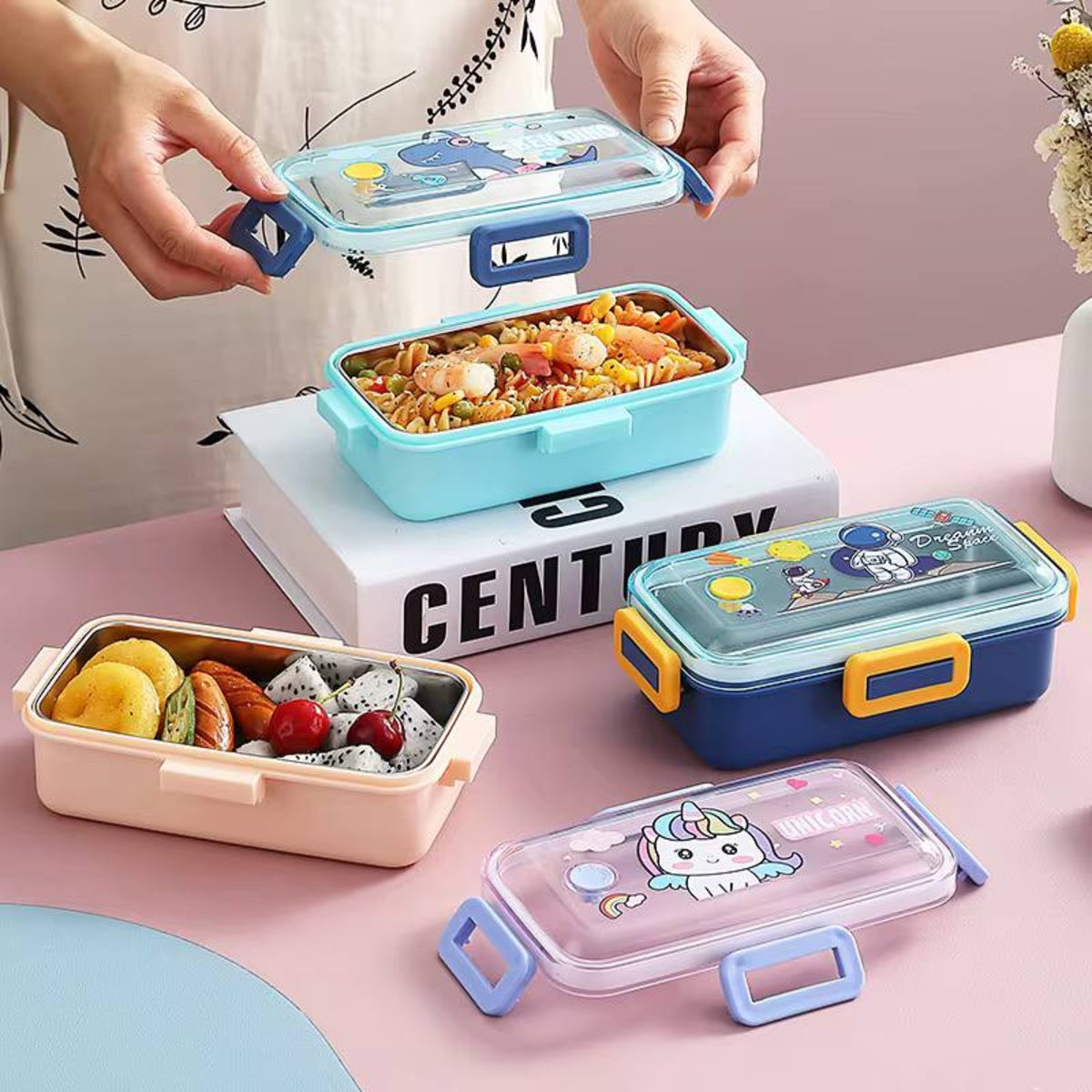 SHRINEX Stainless Steel Lunch Box with Spoon