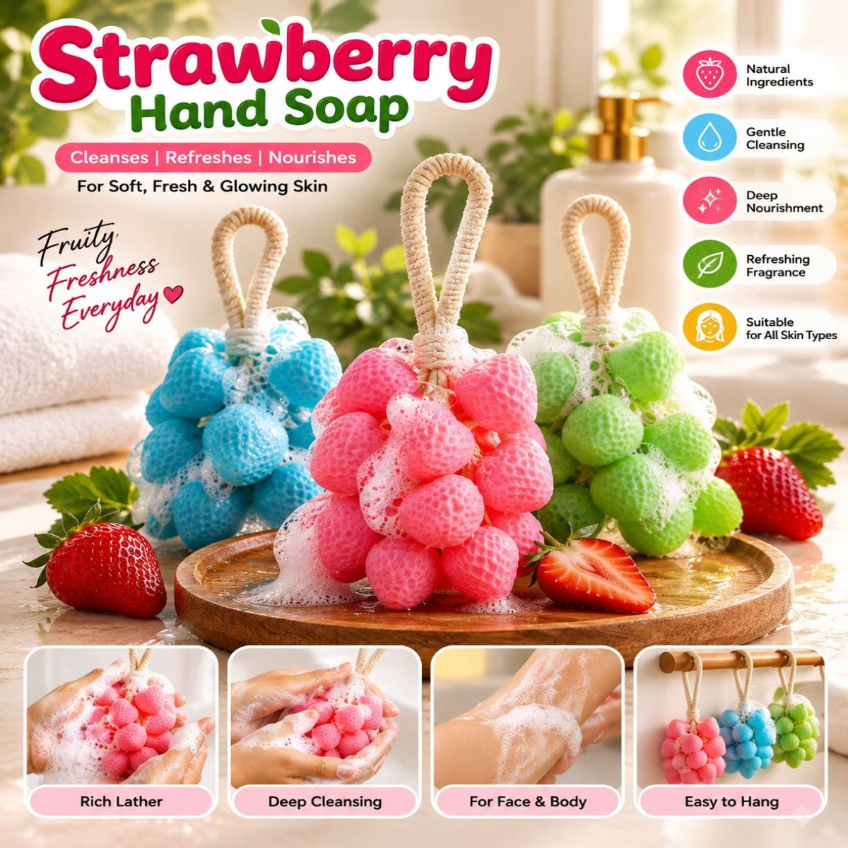 SHRINEX Strawberry Shape Hand Soap