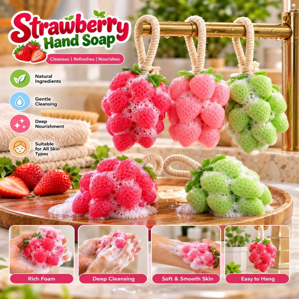 SHRINEX Strawberry Shape Hand Soap