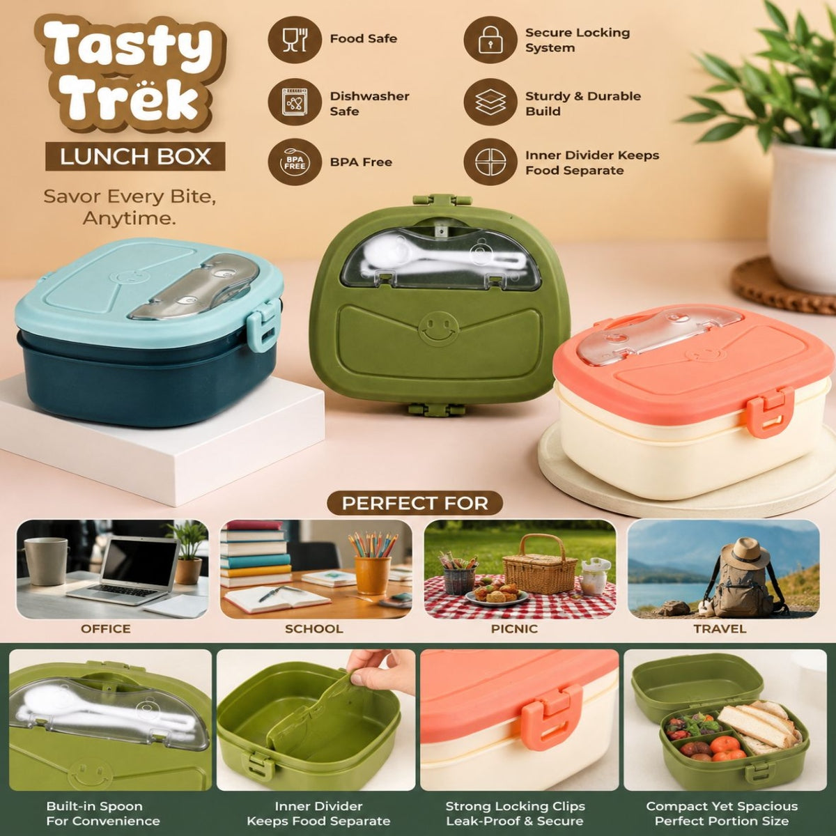 SHRINEX Tasty Track Lunch Box