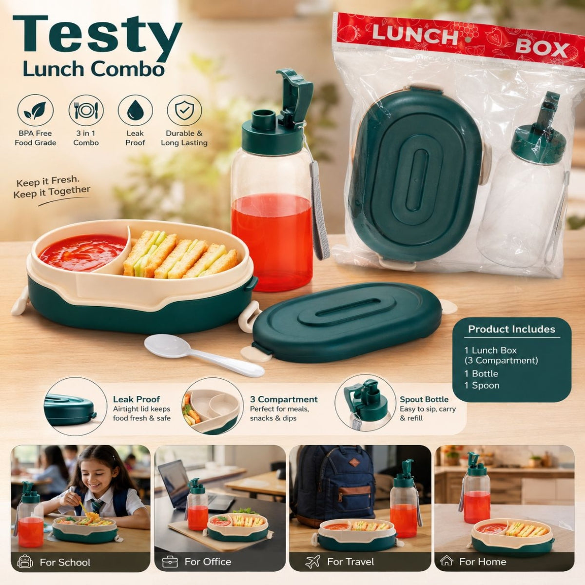 SHRINEX Testy Combo Lunch Box